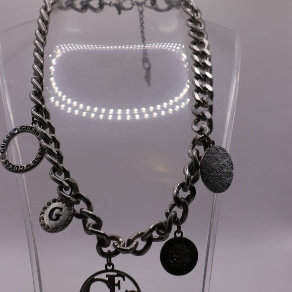 Guess 32" Necklace with Guess Medallion Charms and 2 Inch Extender - Picture 3 of 6